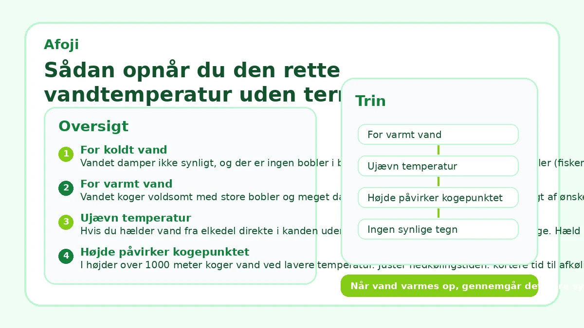 Sådan opnår du den rette vandtemperatur uden termometer